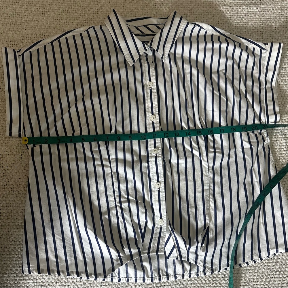 Talbots Twist Hem Nautical Stripe Shirt Top - Size Medium - Picture 9 of 10